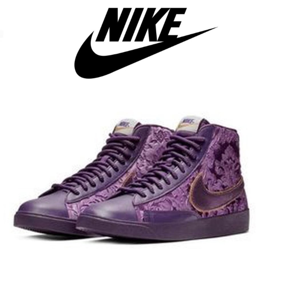Women’s Nike Blazer Mid Top Sneakers Purple Velvet - Picture 3 of 9